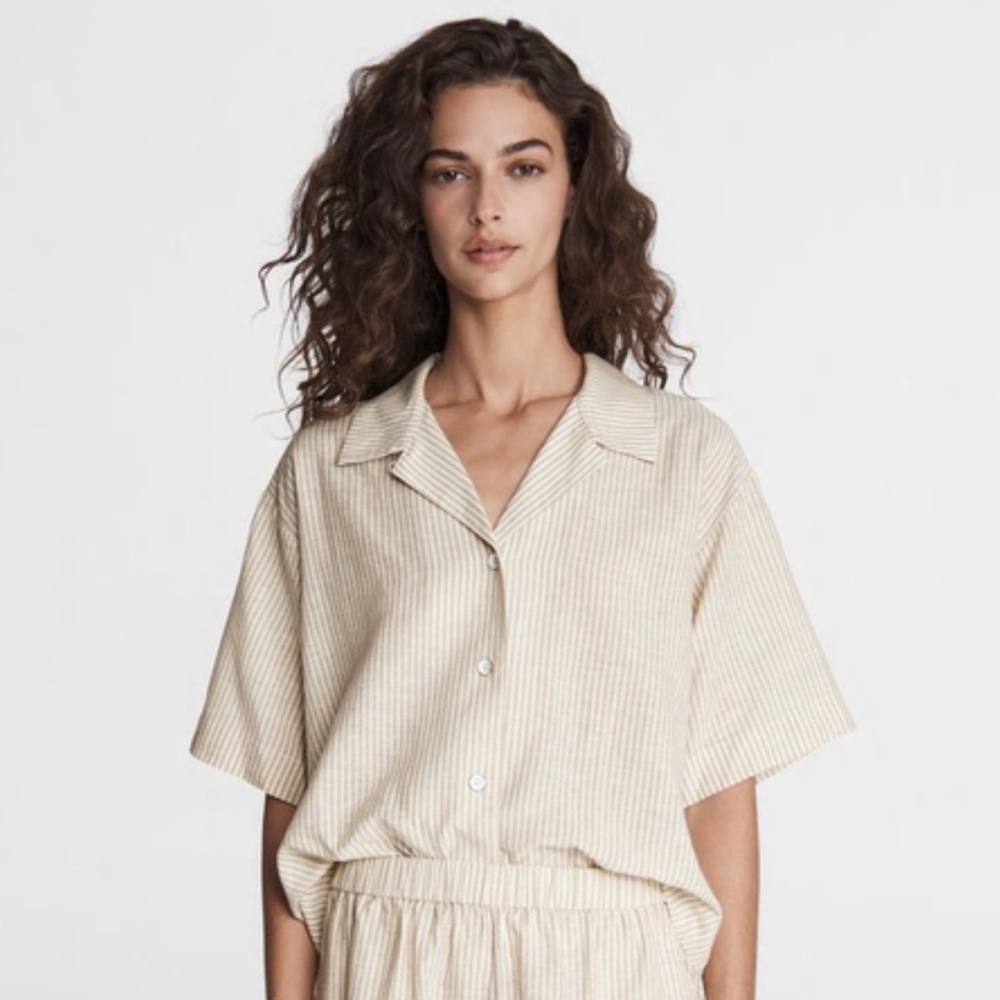 𝅺NWT Rag and Bone Reed Stripe Linen Blend Shirt